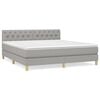 vidaXL Sommier &agrave; lattes de lit avec matelas Gris clair 160x200cm Tissu