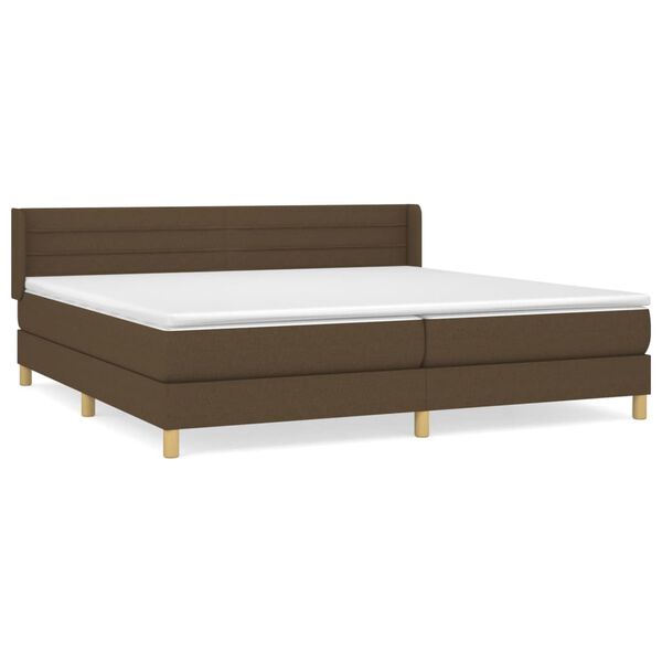 vidaXL Sommier &agrave; lattes de lit avec matelas Marron fonc&eacute; 200x200 cm