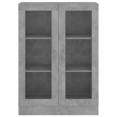 vidaXL Armoire à vitrine Gris béton 82,5x30,5x115 cm Bois d'ingénierie