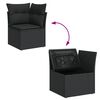 vidaXL Salon de jardin 7 pcs avec coussins noir r&eacute;sine tress&eacute;e