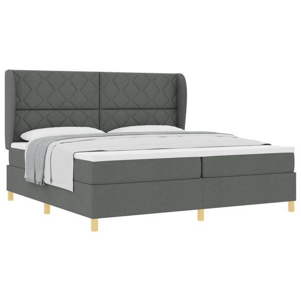 vidaXL Lit &agrave; ressorts avec matelas gris fonc&eacute; 90x190 cm Gris fonc&eacute;