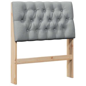 vidaXL T&ecirc;te de lit capitonn&eacute;e Gris clair 75 cm Pin massif