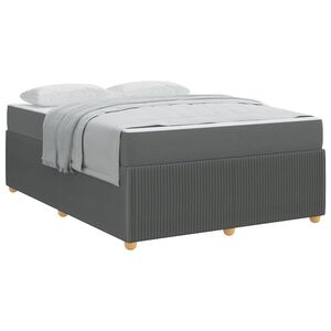 vidaXL Cadre de lit avec matelas Gris fonc&eacute; 140 x 200 cm tissu