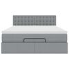 VidaXL Cadre de lit ottoman et matelas gris clair 140x200 cm tissu
