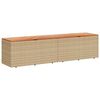 vidaXL Bo&icirc;te de rangement de jardin beige r&eacute;sine tress&eacute;e bois d'acacia