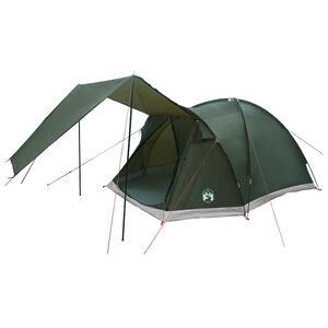 vidaXL Tente Cabane Vert arm&eacute;e 4 personnes Polyester et Acier