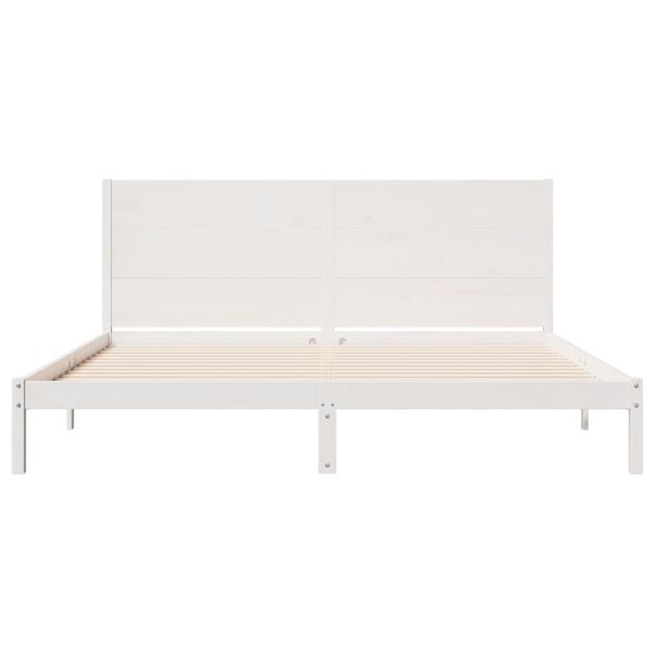 vidaXL Cadre de lit extra long sans matelas 180x210 cm bois massif