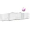 vidaXL Paniers &agrave; gabions arqu&eacute;s 9 pcs 400x50x80/100 cm Fer galvanis&eacute;