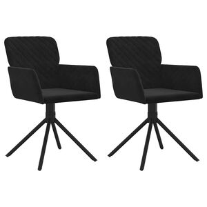vidaXL Chaises pivotantes &agrave; manger lot de 2 Noir Velours