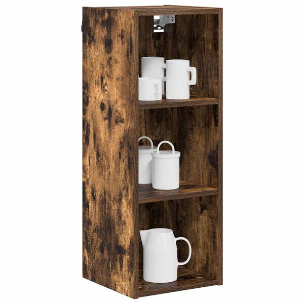 vidaXL Armoire suspendue avec stockage Ch&ecirc;ne fum&eacute; 30 x 29,5 x 80 cm