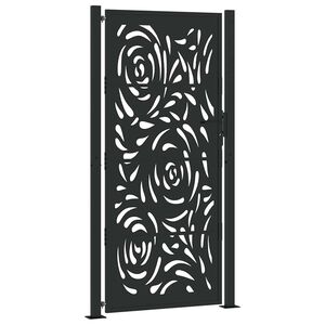 vidaXL Portail de jardin noir 100x200 cm en acier avec motif flamme