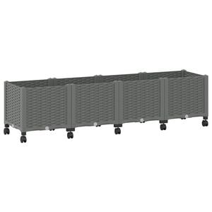 vidaXL Jardini&egrave;re avec Roues Gris clair 160 x 40 x 48 cm PP