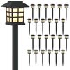 vidaXL Lampes solaires ext&eacute;rieures avec pique de sol 24 pc Blanc chaud