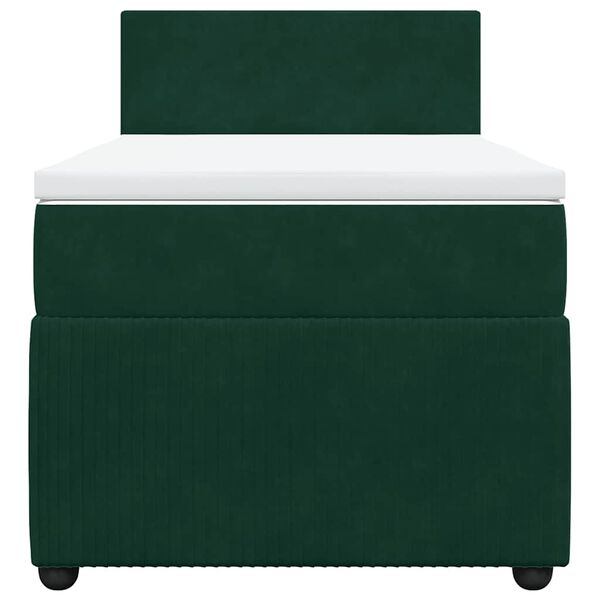 vidaXL Sommier &agrave; lattes de lit et matelas Vert fonc&eacute; 80x200 cm Velours