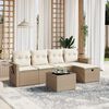 vidaXL Salon de jardin avec coussins 6 pcs beige r&eacute;sine tress&eacute;e