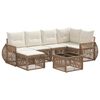 vidaXL Ensemble de canap&eacute; de jardin 7 pcs Beige et blanc cr&egrave;me