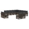 vidaXL Ensemble de canap&eacute; de jardin 13 pc Gris et Gris fonc&eacute; polyrotin