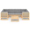 vidaXL Salon de jardin 7 pcs avec coussins Bois de pin massif