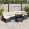 vidaXL Ensemble de canap&eacute; de jardin 8 pcs Noir Poly rotin