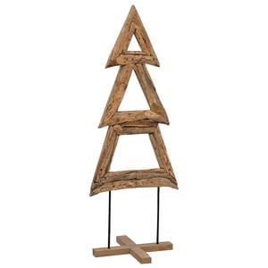 vidaXL Sapin de No&euml;l Marron 90 cm Bois de teck solide