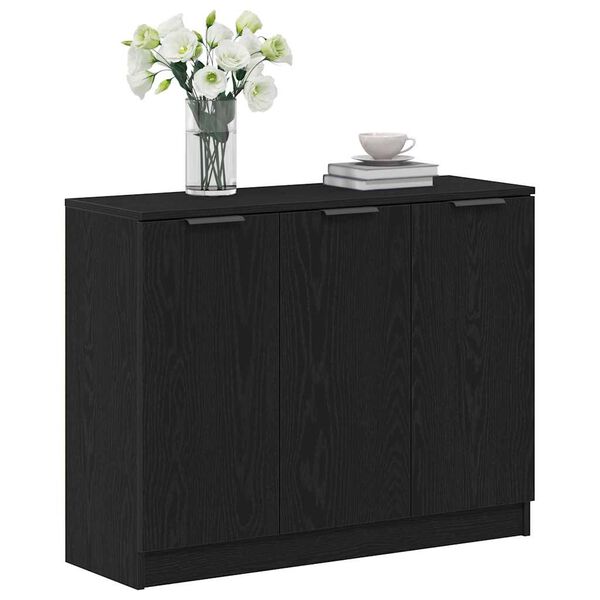 vidaXL Buffet Ch&ecirc;ne noir 90,5 x 30 x 70 cm Bois d'ing&eacute;nierie