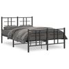 vidaXL Cadre de lit m&eacute;tal sans matelas avec pied de lit noir 120x190cm