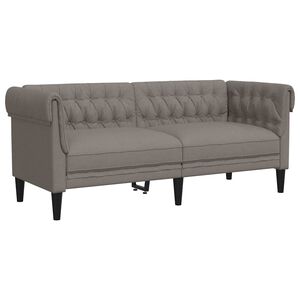 vidaXL Canapé Chesterfield 2 places taupe tissu