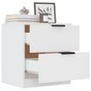 vidaXL Tables de chevet 2 pcs Blanc Bois d'ing&eacute;nierie