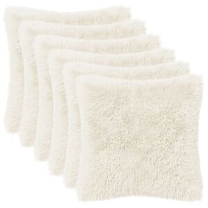 vidaXL Housse de coussin 6 pc HEERLEN Blanc 30 x 30 cm Fleece PV