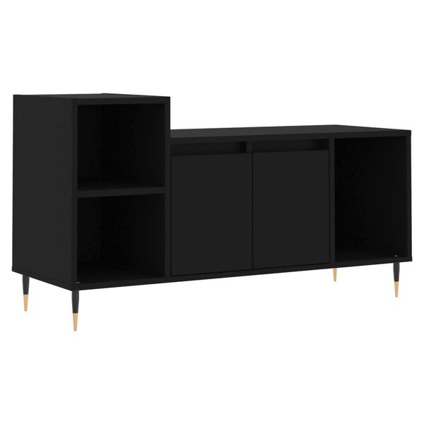 vidaXL Meuble TV Noir 100x35x55 cm Bois d'ing&eacute;nierie