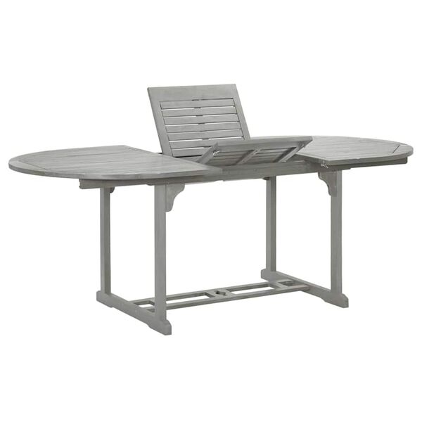 vidaXL Table de jardin Gris 200x100x75 cm Bois d'acacia massif