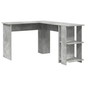 vidaXL Bureau d'angle Gris b&eacute;ton 140 x 113,5 x 75 cm Bois d'ing&eacute;nierie