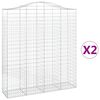 vidaXL Paniers &agrave; gabions arqu&eacute;s 2 pcs 200x50x220/240 cm Fer galvanis&eacute;