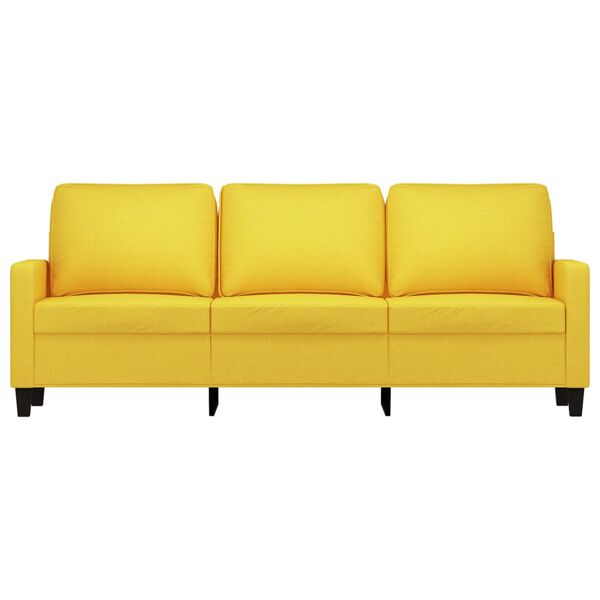 vidaXL Canap&eacute; &agrave; 3 places Jaune clair 180 cm Tissu