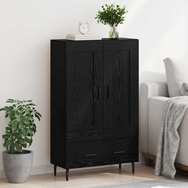 vidaXL Haut Armoire Ch&ecirc;ne noir 69,5 x 31 x 115 cm Bois d'ing&eacute;nierie