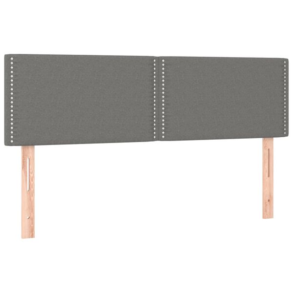 vidaXL T&ecirc;te de lit &agrave; LED Gris fonc&eacute; 144x5x78/88 cm Tissu