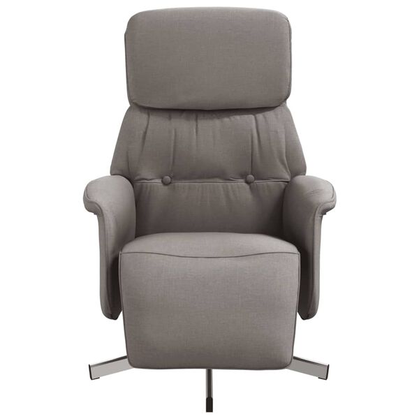 vidaXL Fauteuil inclinable avec repose-pieds taupe tissu