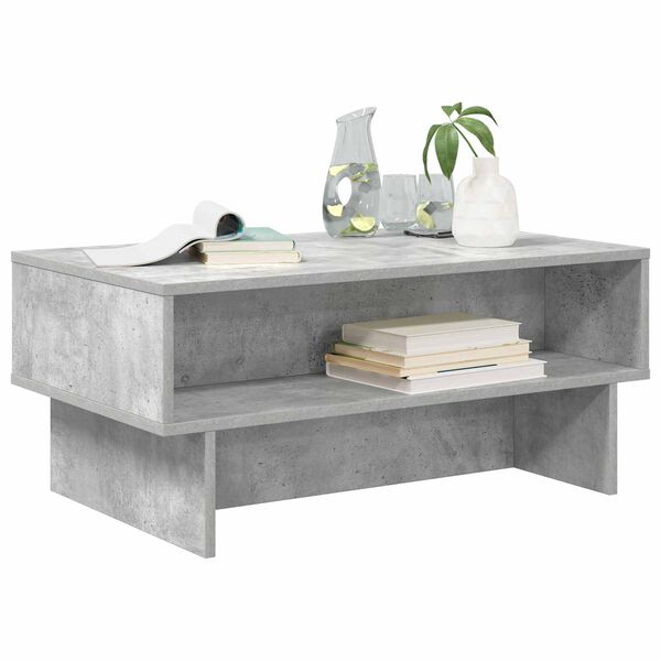 vidaXL Table basse Gris b&eacute;ton 80 x 46 x 35 cm Bois d'ing&eacute;nierie