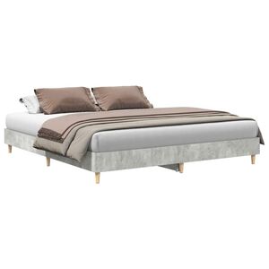 vidaXL Cadre de lit sans matelas gris b&eacute;ton 160x200 cm bois ing&eacute;nierie