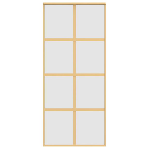 vidaXL Porte coulissante dor&eacute; 90x205 cm verre ESG d&eacute;poli et aluminium
