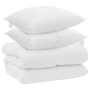 vidaXL Duvet d'hiver avec oreiller 3 pi&egrave;ces Blanc Microfibre
