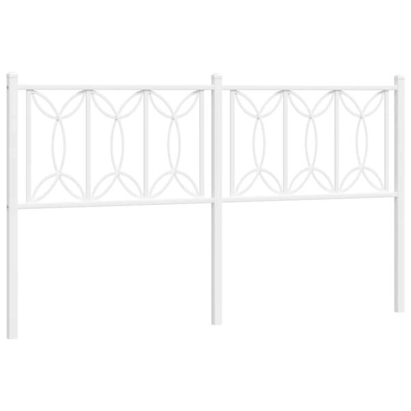 vidaXL T&ecirc;te de lit m&eacute;tal blanc 150 cm
