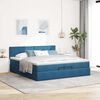 vidaXL Cadre de lit ottoman avec matelas bleu fonc&eacute; 200x200 cm velours