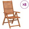 vidaXL Fauteuils pliants inclinables, lot de 8, 56 x 72 x 107 cm, en bois d'acacia massif