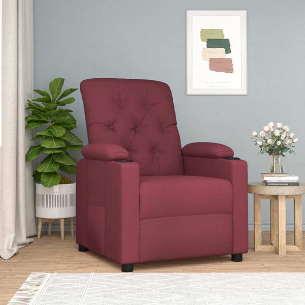 vidaXL Fauteuil inclinable Rouge bordeaux Tissu