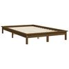 vidaXL Cadre de lit sans matelas marron miel 140x190 cm bois massif
