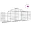 vidaXL Paniers &agrave; gabions arqu&eacute;s 15 pcs 200x30x60/80 cm Fer galvanis&eacute;