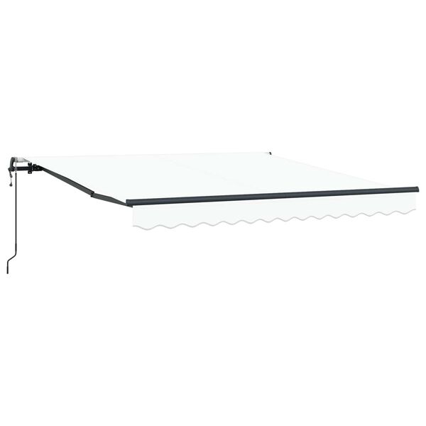vidaXL Auvent R&eacute;tractable Blanc 350 x 250 cm Tissu et Aluminium