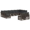 vidaXL Ensemble de canap&eacute; de jardin 12 pc Gris polyrotin