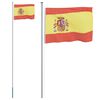 vidaXL Drapeau de l'Espagne et m&acirc;t 6,23 m Aluminium